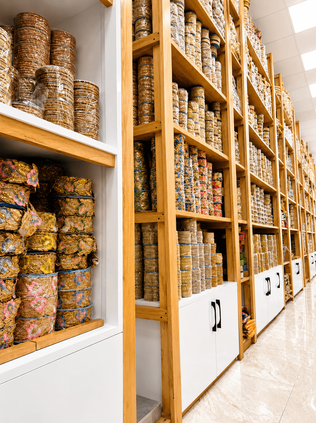 Showroom textile Ksar Hellal — galons et tissus, vue 2